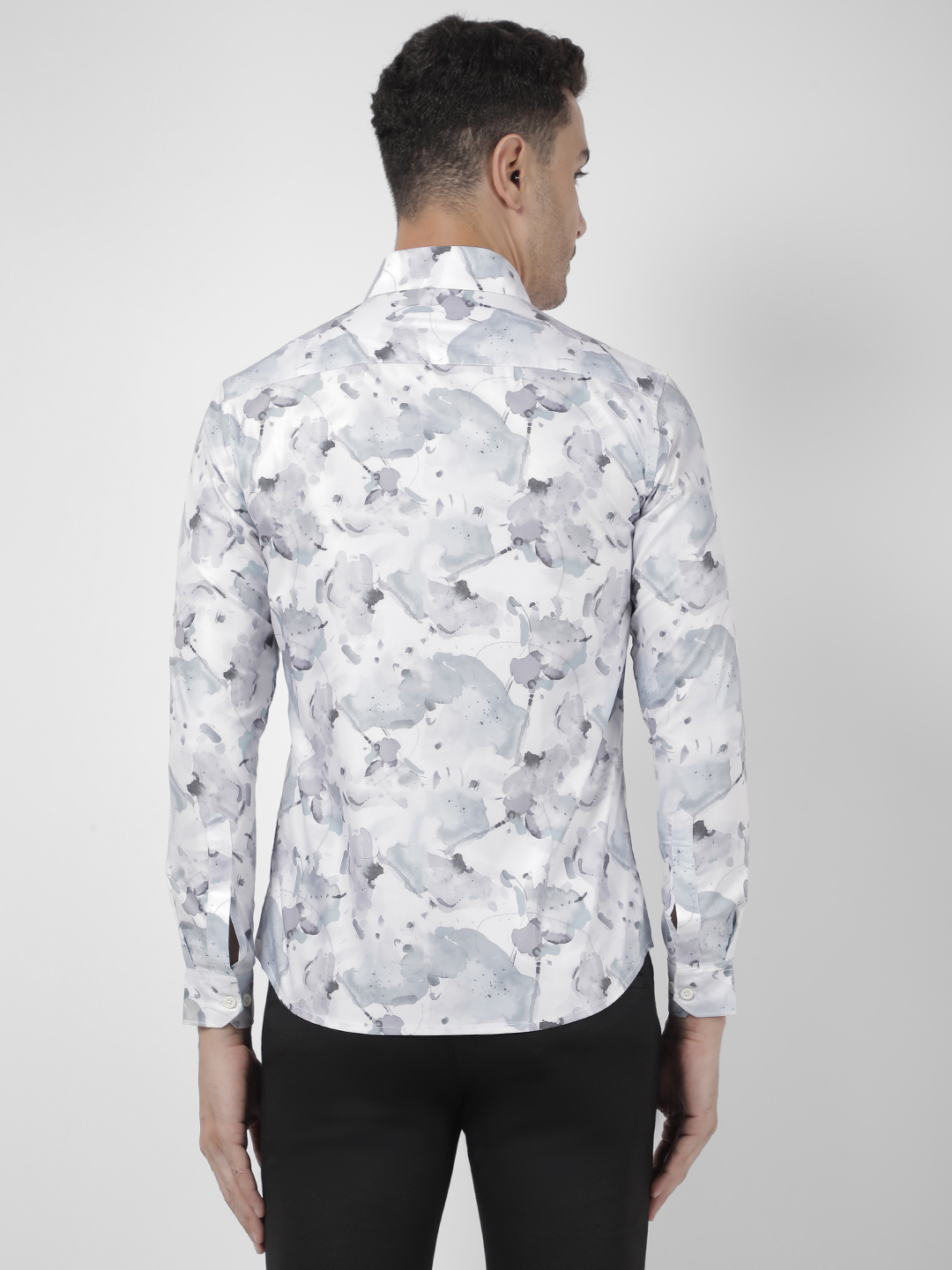 Numero Uno Men Abstract Grey Shirt